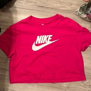 Pink Nike crop top